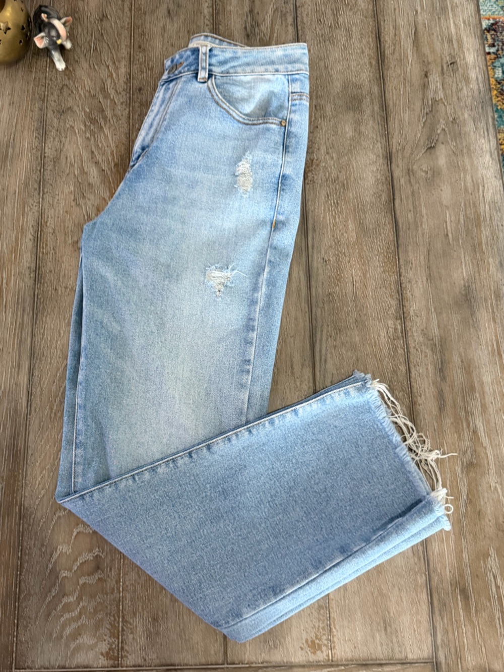 Navissi Light Blue Distressed Straight-Leg Jeans - Picture 11 of 11